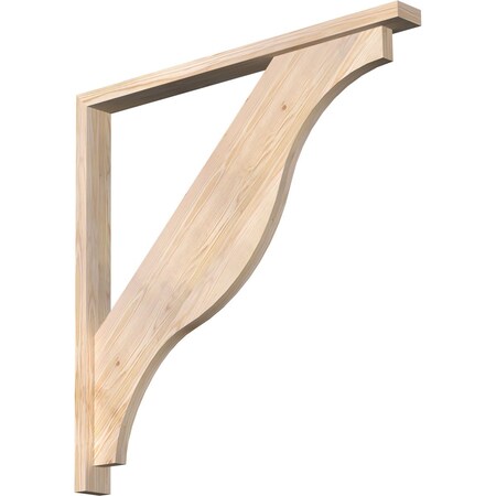 Ekena Millwork Funston Block Smooth Bracket w/ Offset Brace, Douglas Fir, 3 1/2"W x 40"D x 40"H BKT0402X40X40FST05SDF
